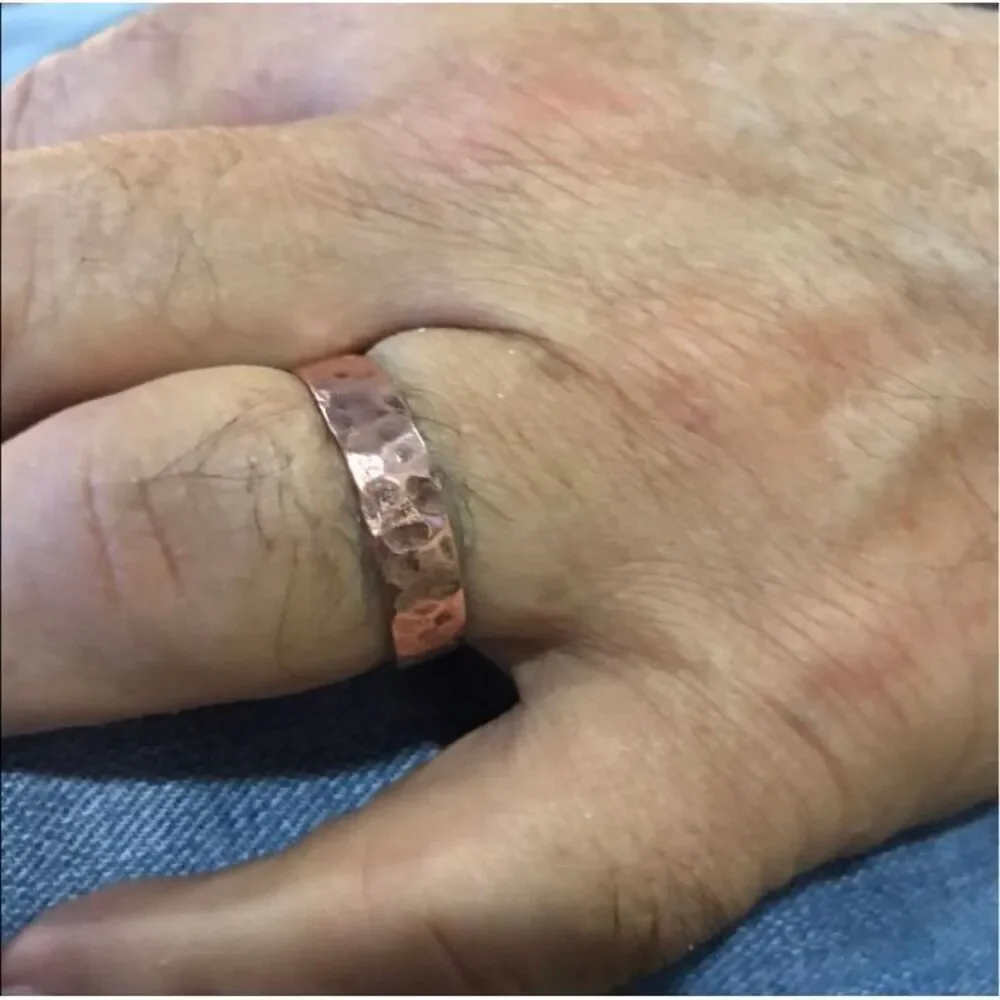 Men's Copper Ring, NEW, Hammered, Handmade, Artisan, Please specify needed size